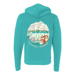 Mountain Mermaid Fleece Zip Unisex Hoodie