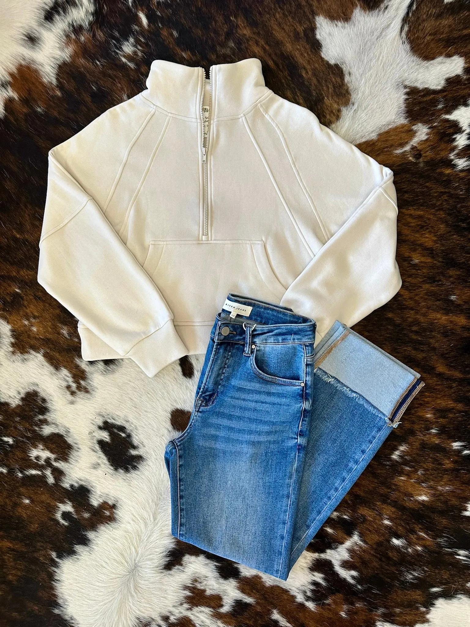 Movin’ All The Up Cream Zip Up