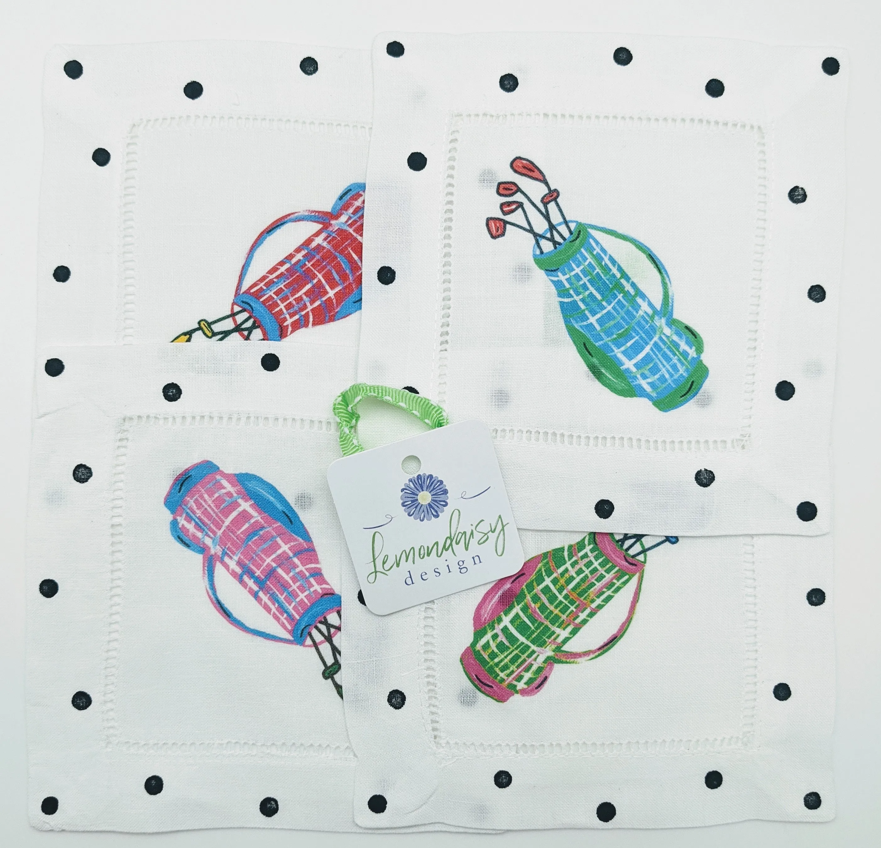 NAPKINS LINEN - LDD - GOLF BAG MULTI SET OF 4