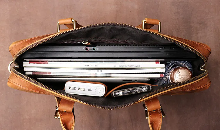 Navigator Men's Leather Crossbody Briefcase Bag - Practical & Stylish