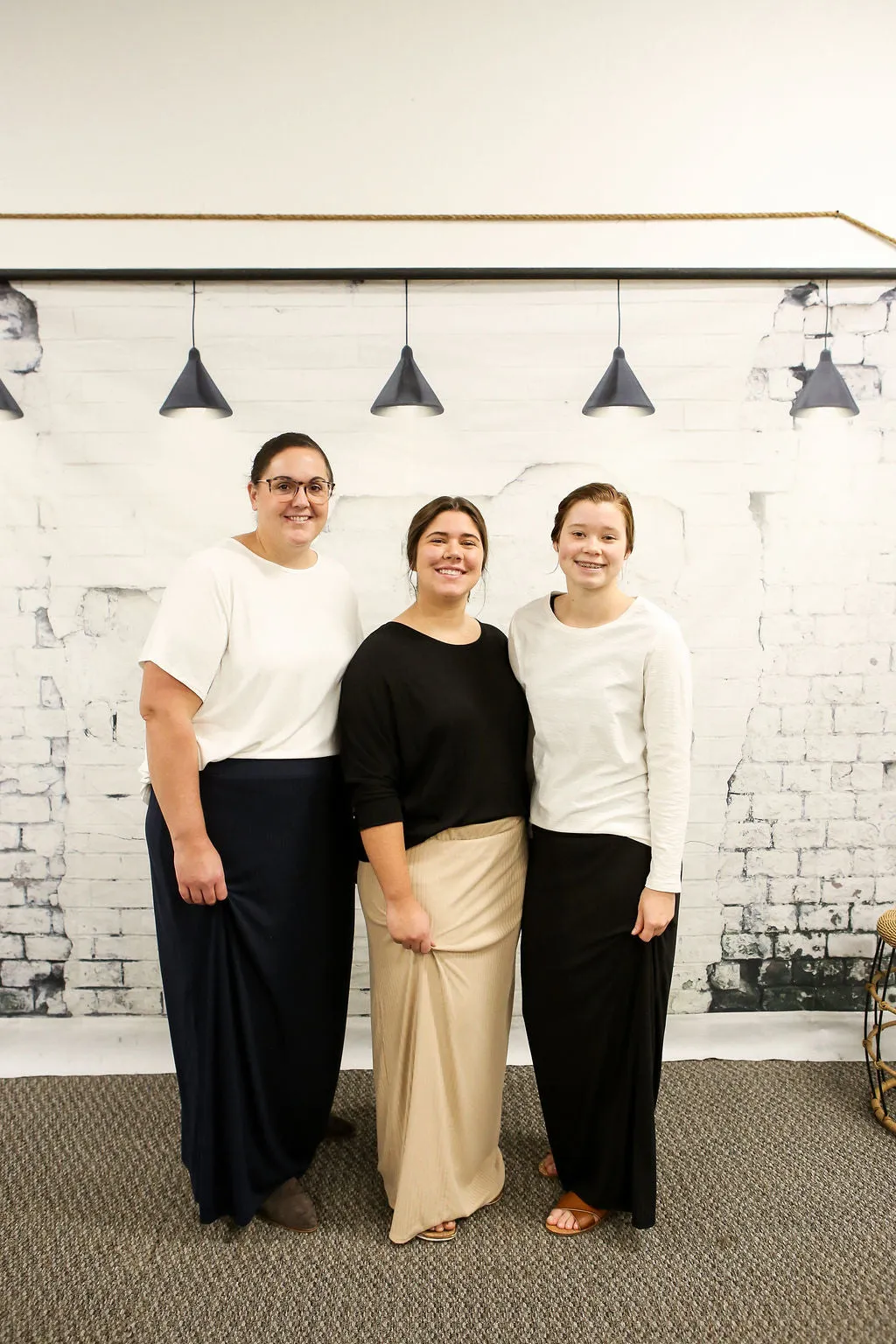 Navy Lined Maxi Skirt