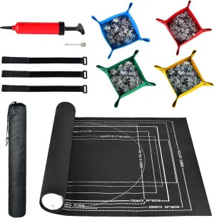 New Jigsaw Puzzle Mat Roll Up, Puzzle Storage Puzzle Saver Puzzle Keeper 1000 1500 2000 Pieces with Sorter Trays Drawstring Storage Bag