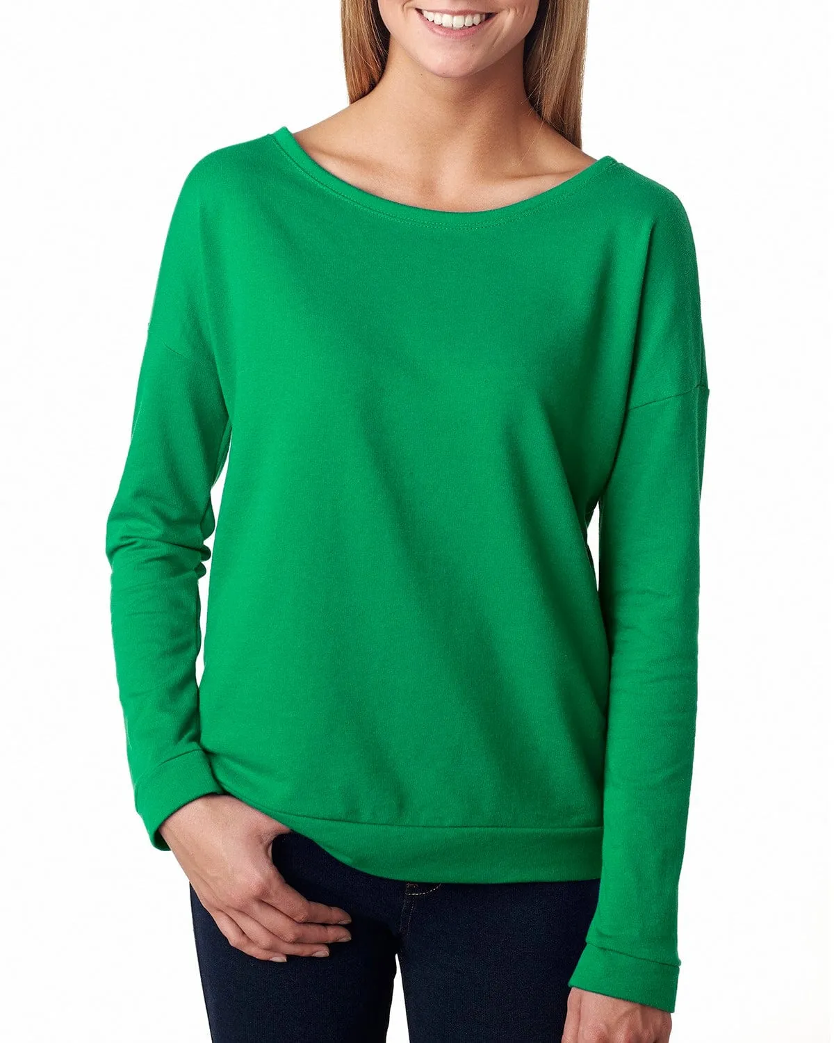 Next Level Ladies Terry Long Sleeve Scoop Tee