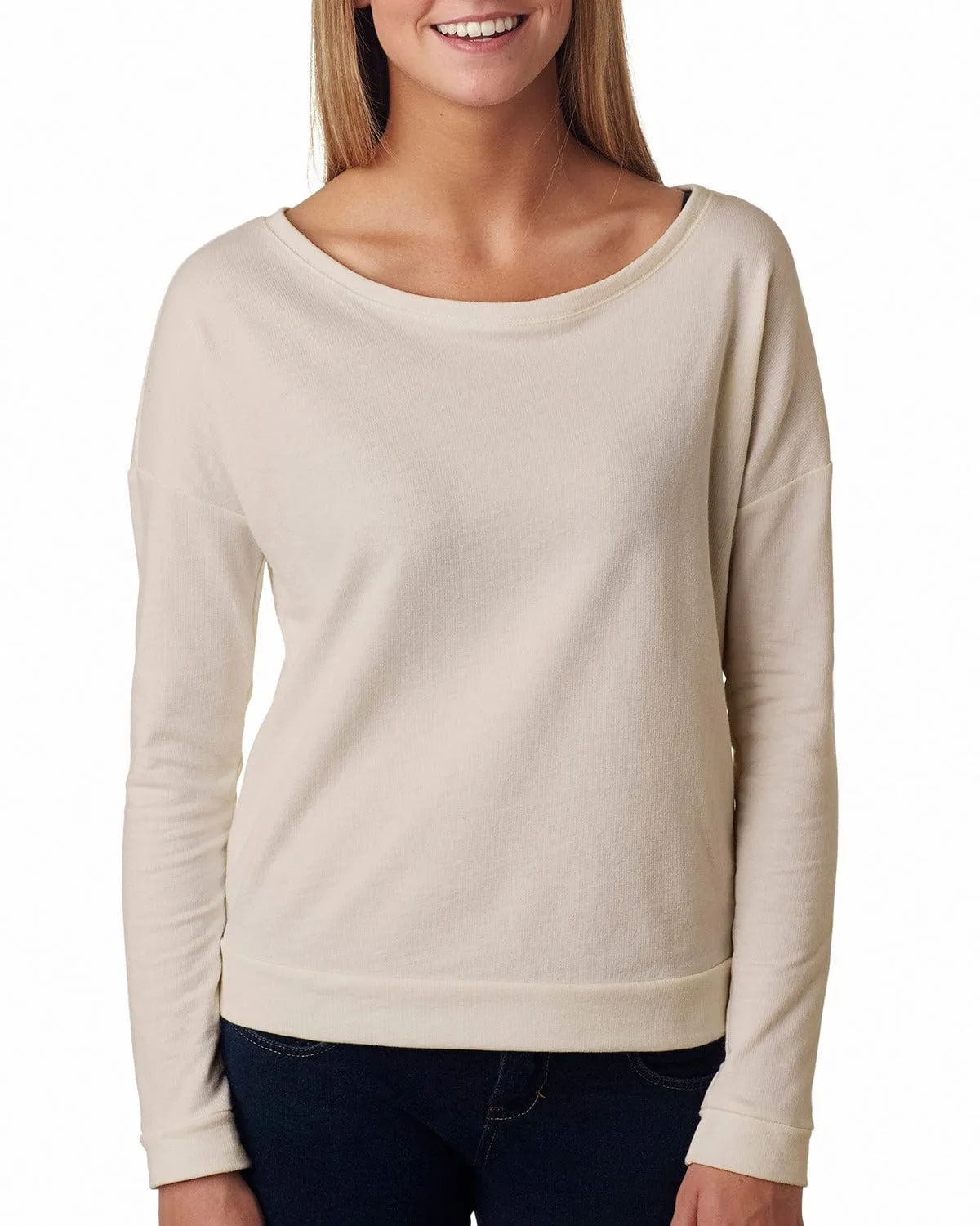 Next Level Ladies Terry Long Sleeve Scoop Tee