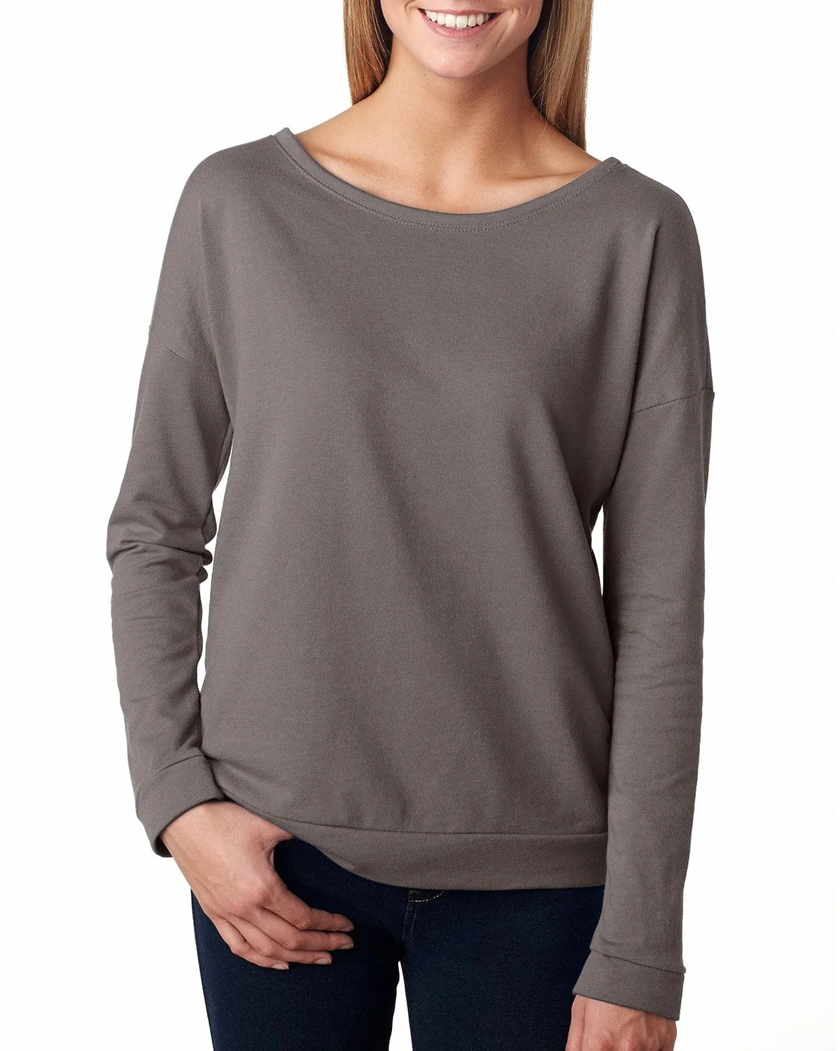 Next Level Ladies Terry Long Sleeve Scoop Tee