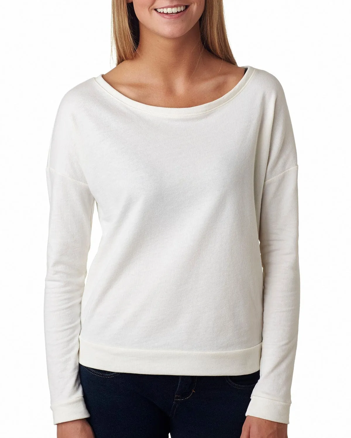 Next Level Ladies Terry Long Sleeve Scoop Tee