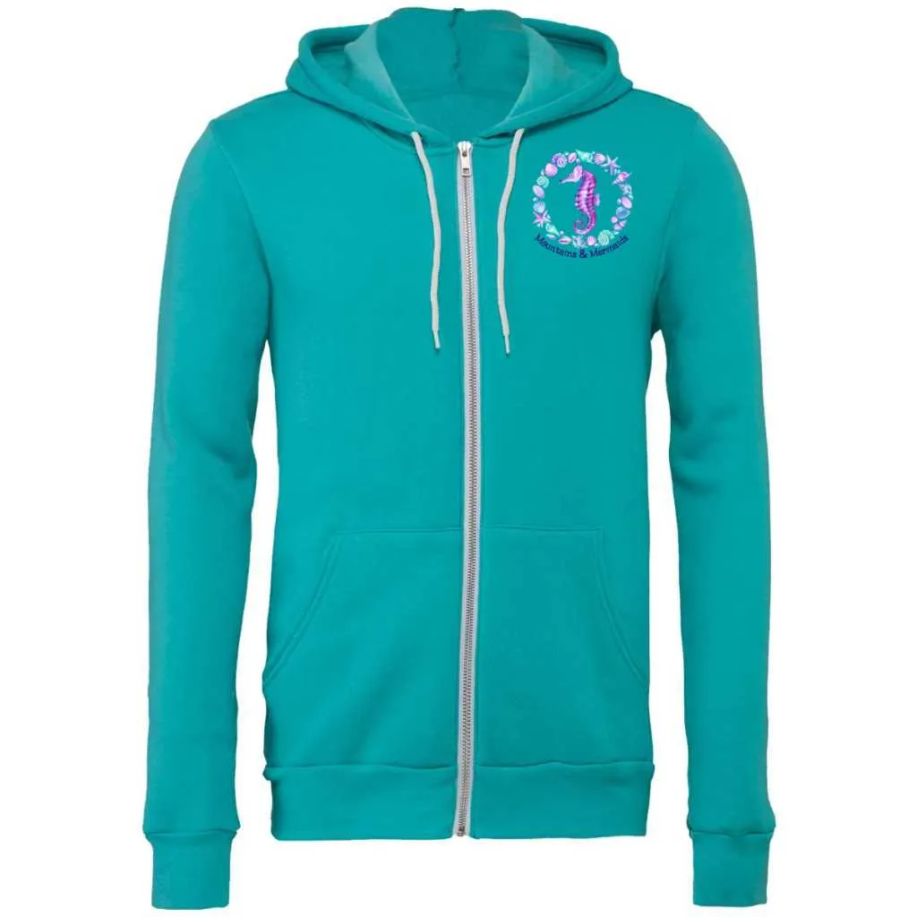 Ocean Soul Fleece Zip-Up Hoodie (Teal)