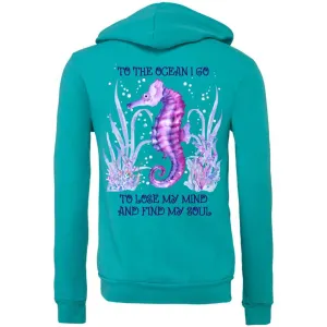 Ocean Soul Fleece Zip-Up Hoodie (Teal)