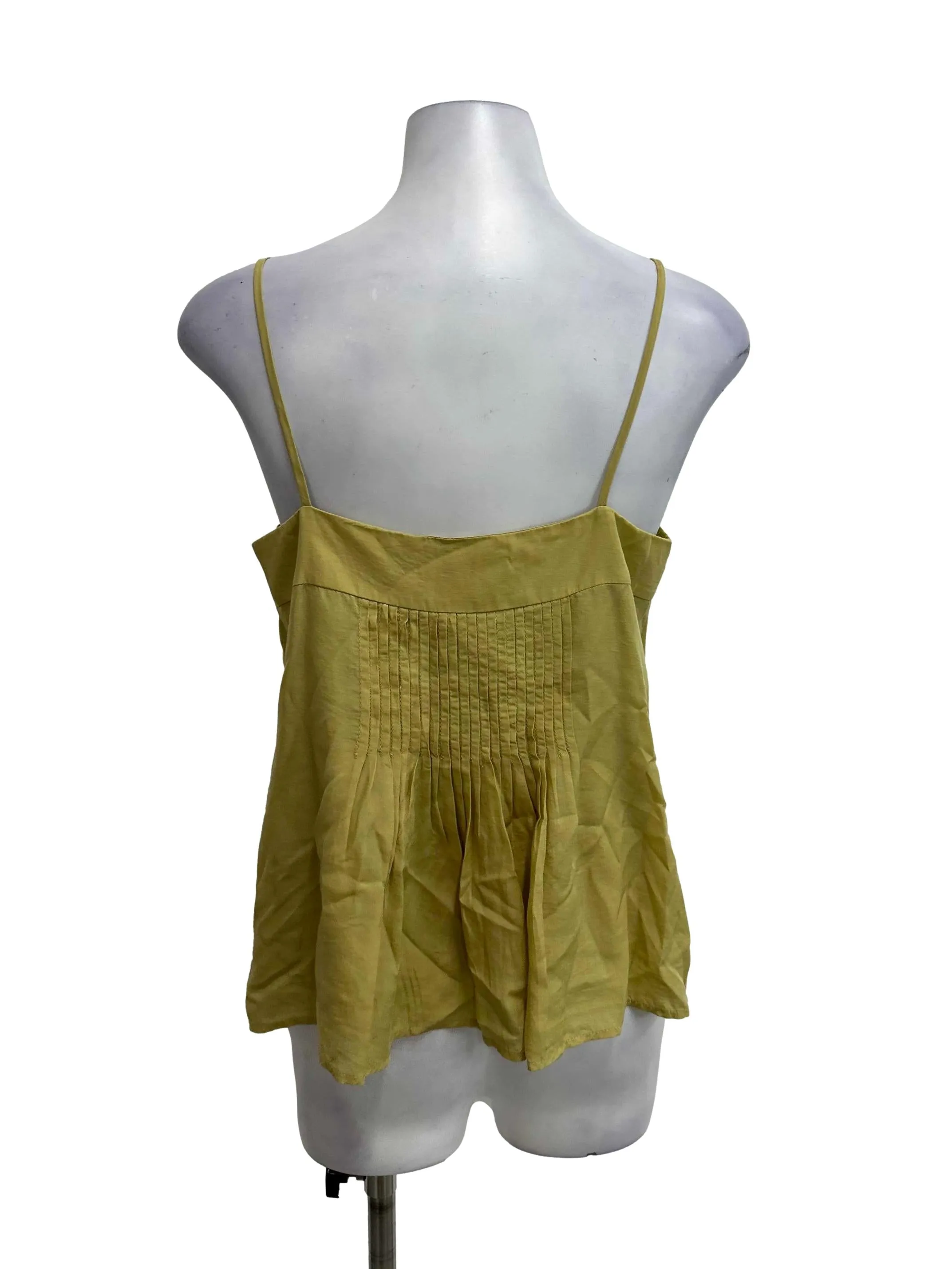 Olive Green Front Pleated Cami Top OSN