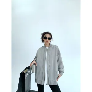 Oversized Zip-Up Bomber Jacket