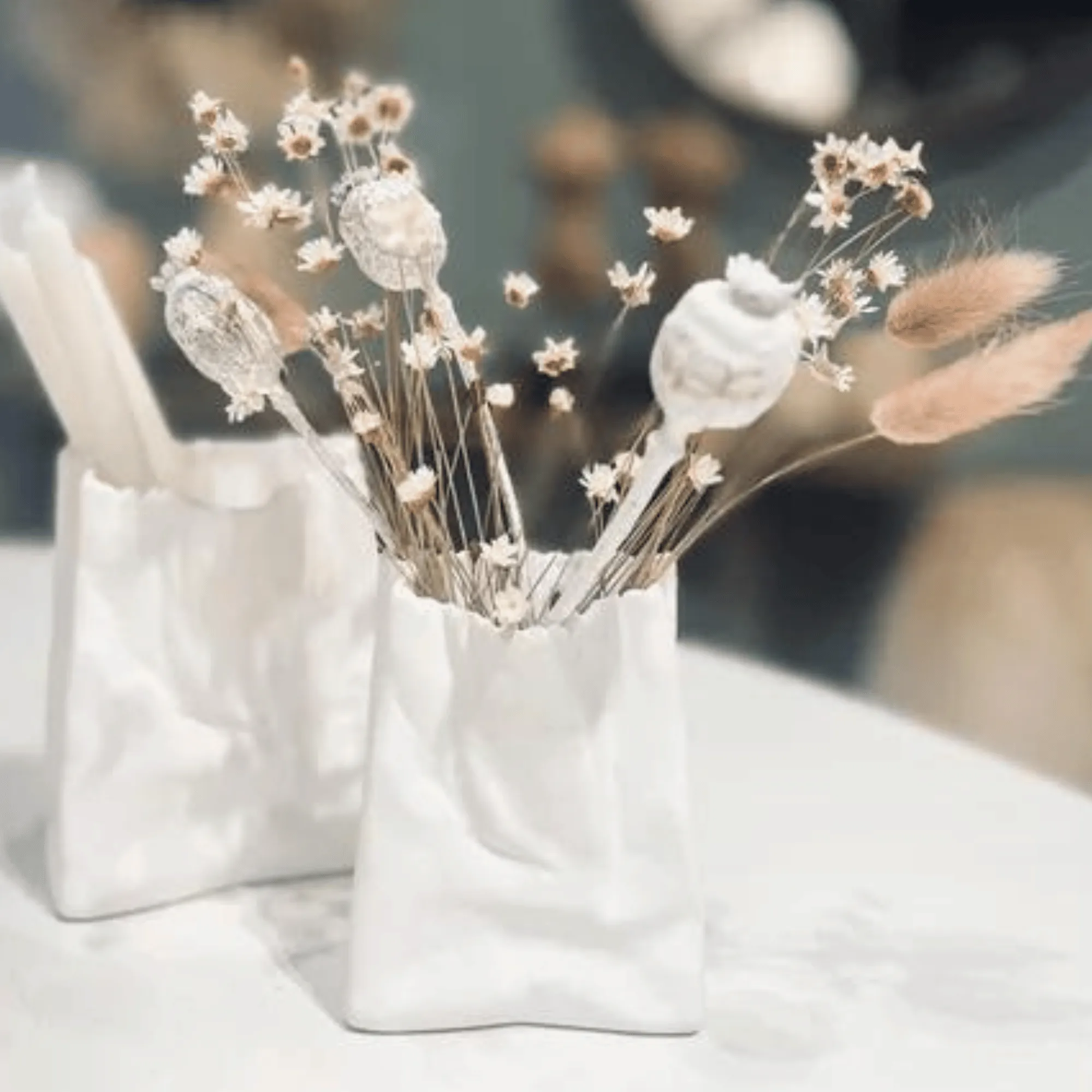 Paper Bag Vase - White - Large