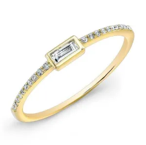 Pave and Baguette Diamond Stacker