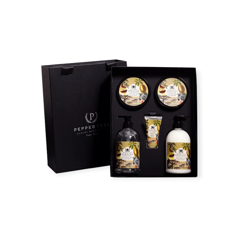 Pepper Tree Marula Executive Gift Box - Baobab or Marula 500ml x 2, 250ml x 2 & 50ml