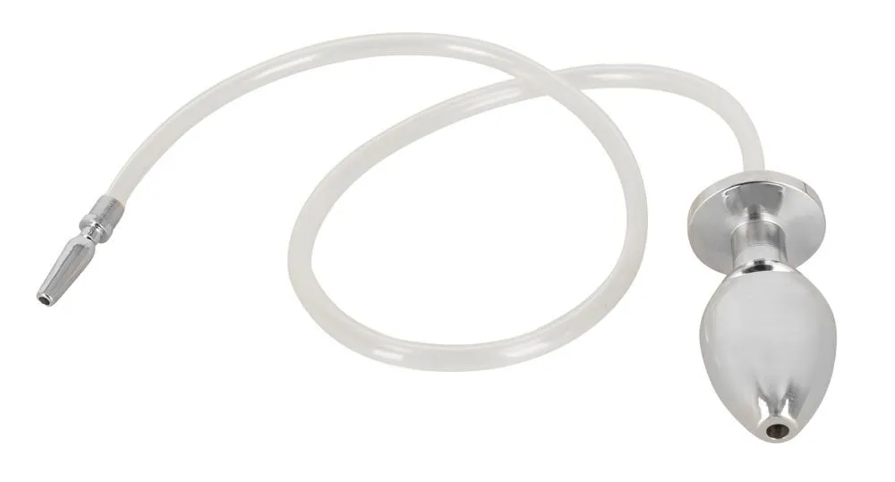 Piss to Ass Plug - Stainless Steel Butt Plug with Urethral Connection