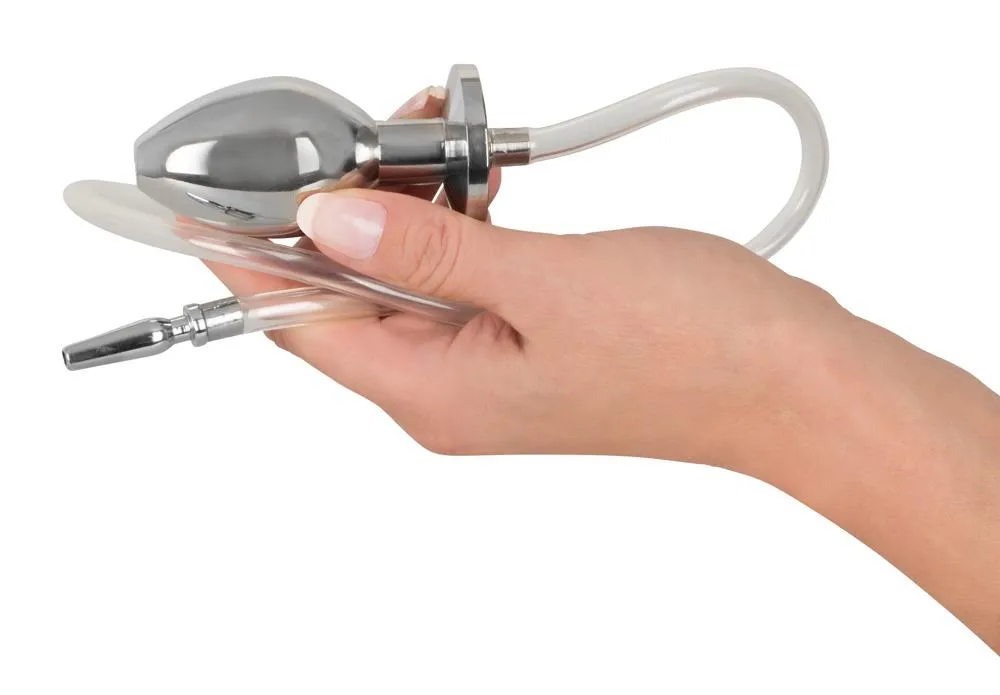 Piss to Ass Plug - Stainless Steel Butt Plug with Urethral Connection