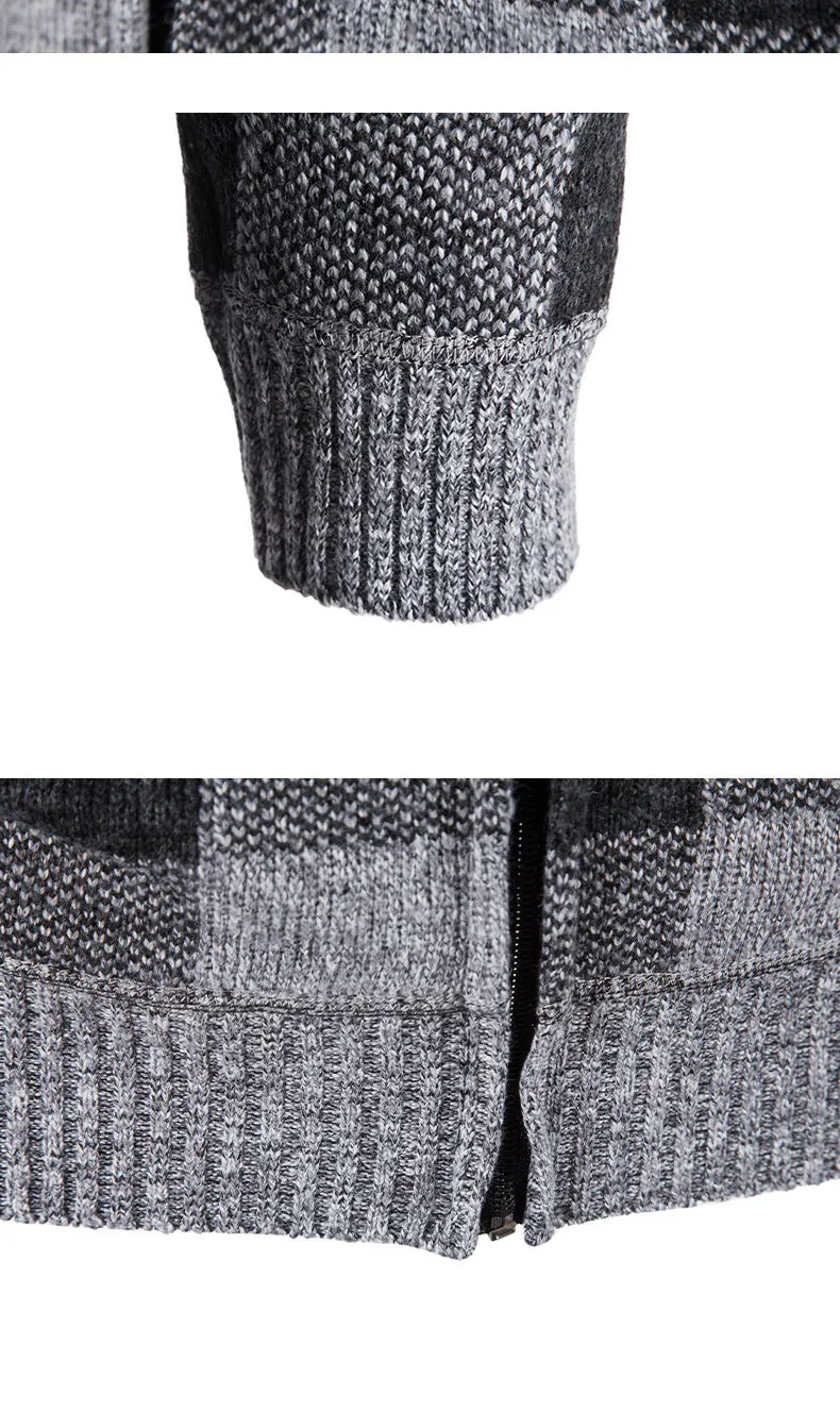 Plaid Zip Up Hooded Sweater