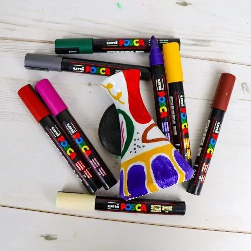 Posca PC - 5M Medium Bullet Tip - Wallet of 8 Heritage Deep Colours