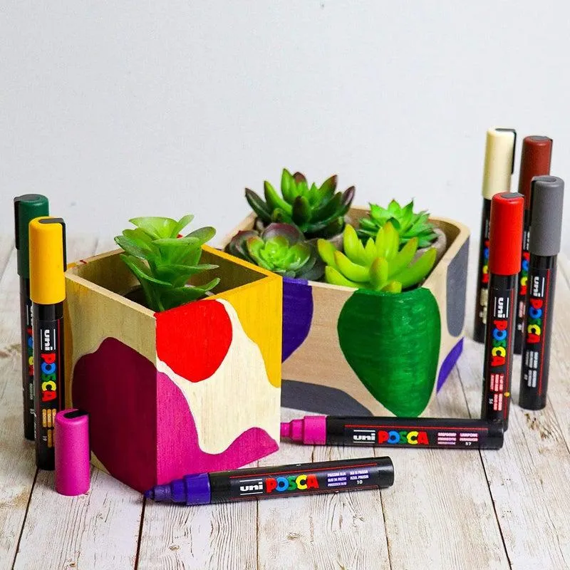 Posca PC - 5M Medium Bullet Tip - Wallet of 8 Heritage Deep Colours