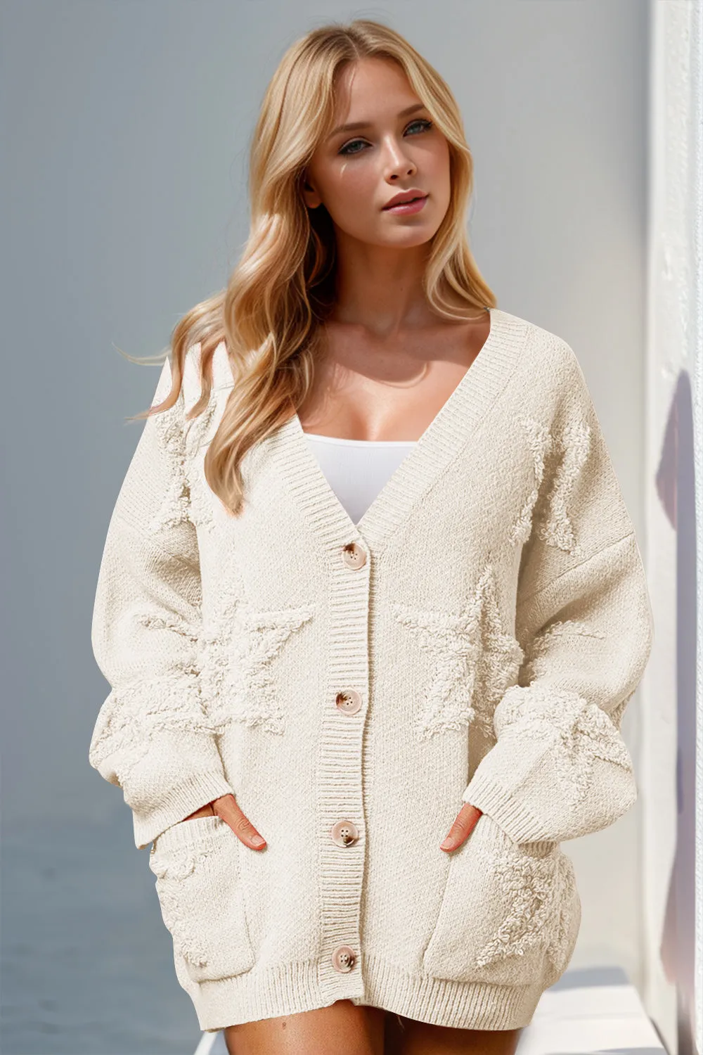 PREORDER Button Up Star Pattern Cardigan 5 Colors