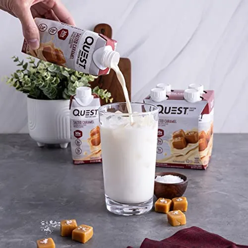 Quest Nutrition Ready to Drink Salted Caramel Protein Shake, High Protein, Low Carb, Gluten Free, Keto Friendly, 11 Fl Oz (Pack of 12)