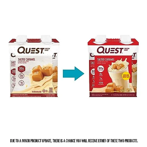 Quest Nutrition Ready to Drink Salted Caramel Protein Shake, High Protein, Low Carb, Gluten Free, Keto Friendly, 11 Fl Oz (Pack of 12)