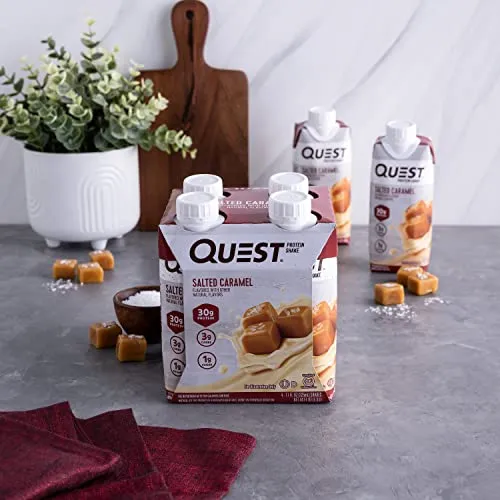 Quest Nutrition Ready to Drink Salted Caramel Protein Shake, High Protein, Low Carb, Gluten Free, Keto Friendly, 11 Fl Oz (Pack of 12)
