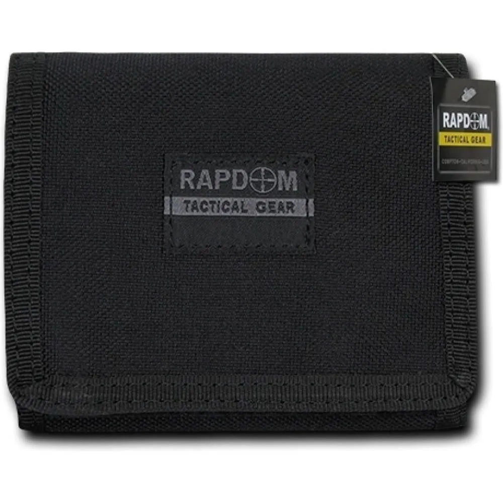 RapDom Tactical Black Rugged Tri-Fold Wallet