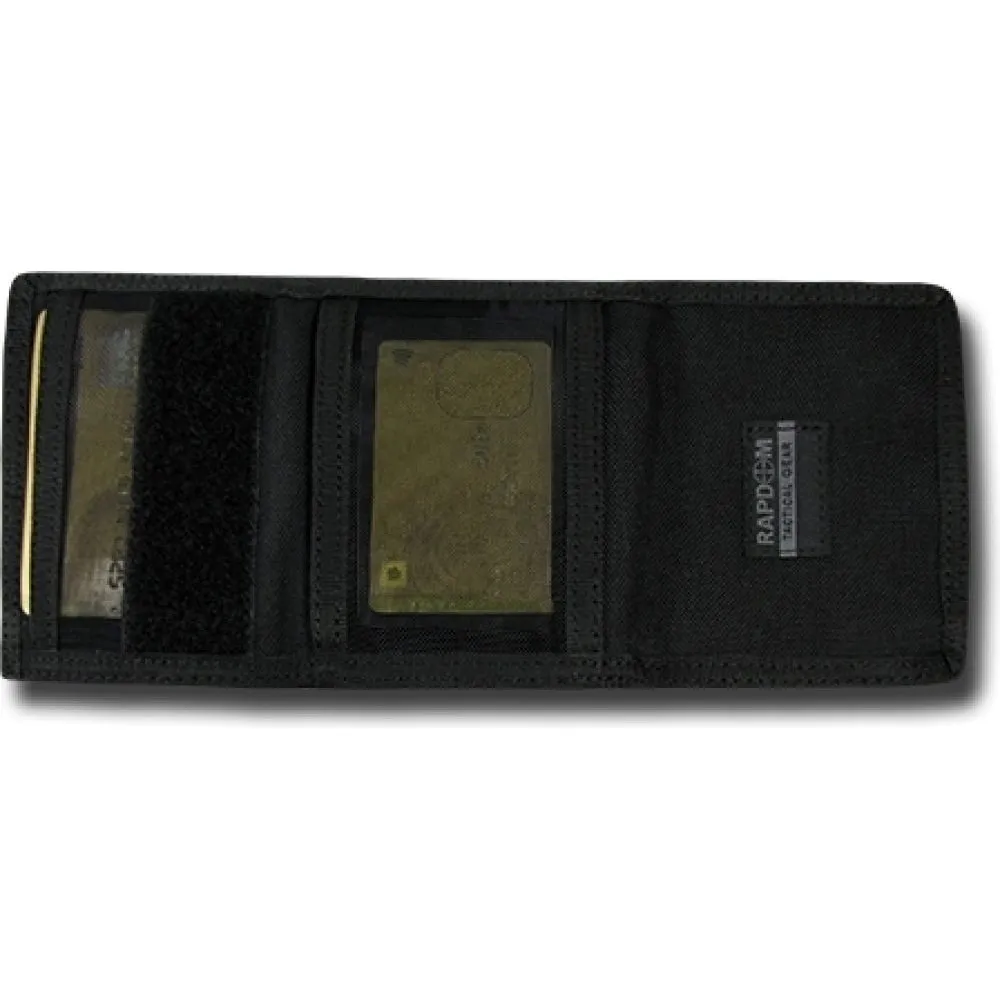 RapDom Tactical Black Rugged Tri-Fold Wallet