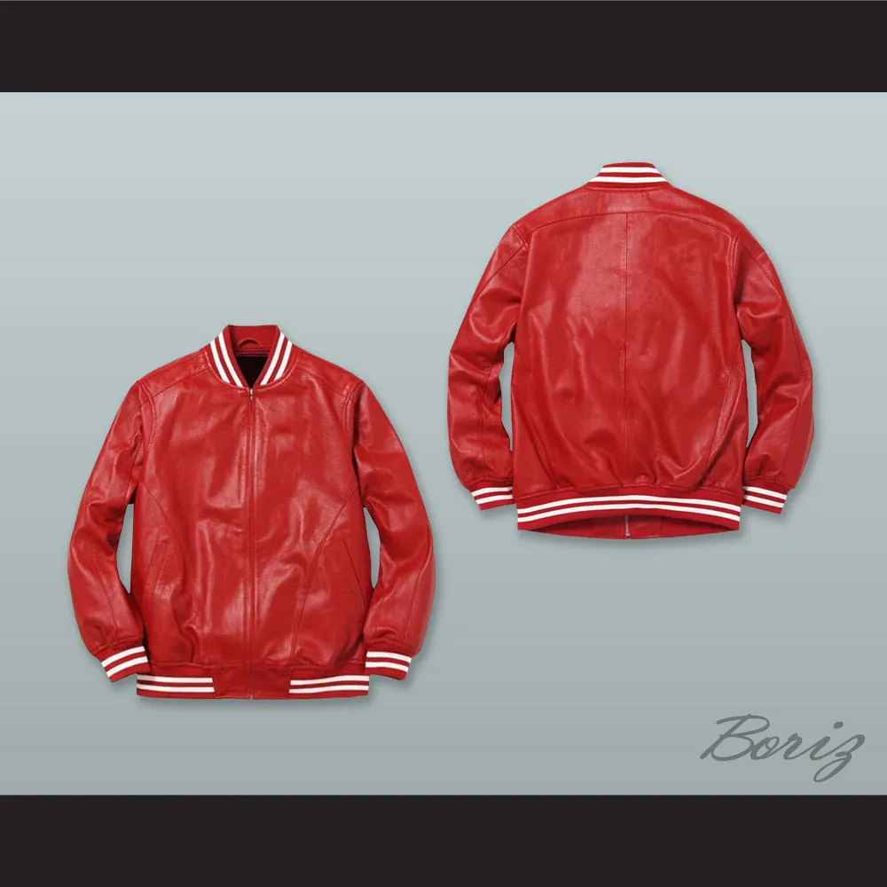 Red Lab Leather Zip Up Varsity Letterman Jacket