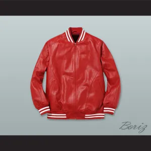 Red Lab Leather Zip Up Varsity Letterman Jacket