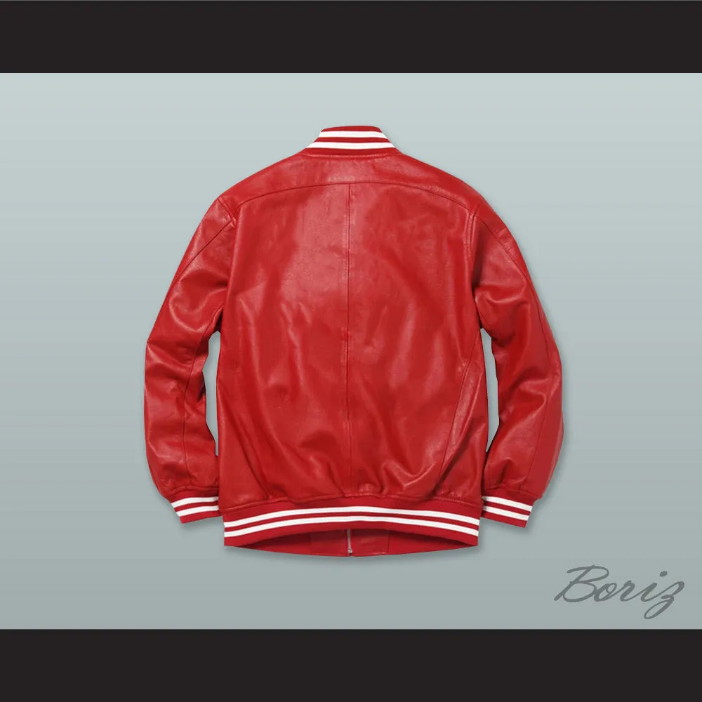 Red Lab Leather Zip Up Varsity Letterman Jacket