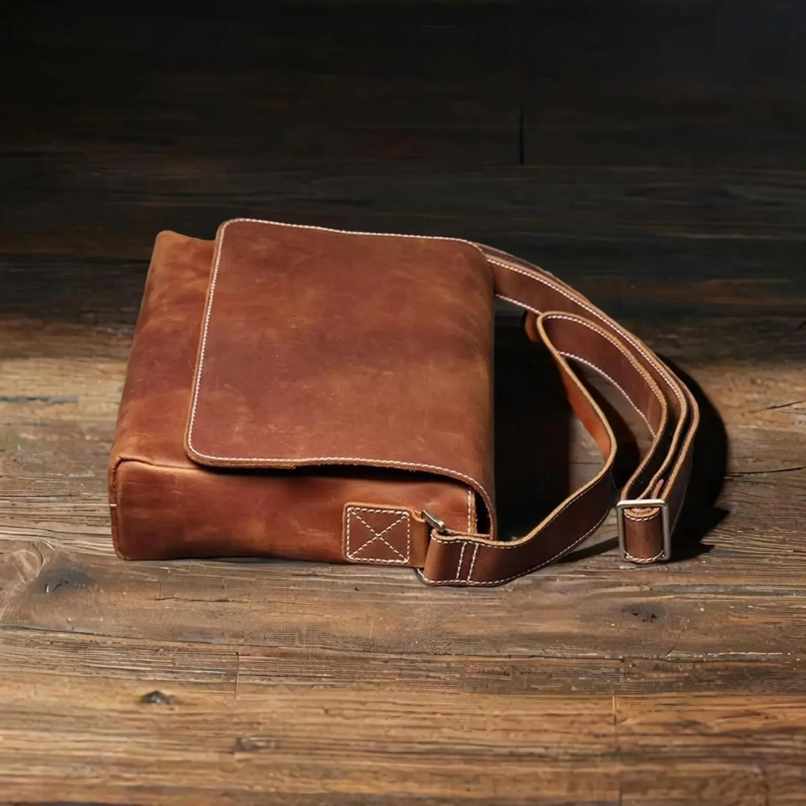 Retro Men's Genuine Leather Shoulder Bag