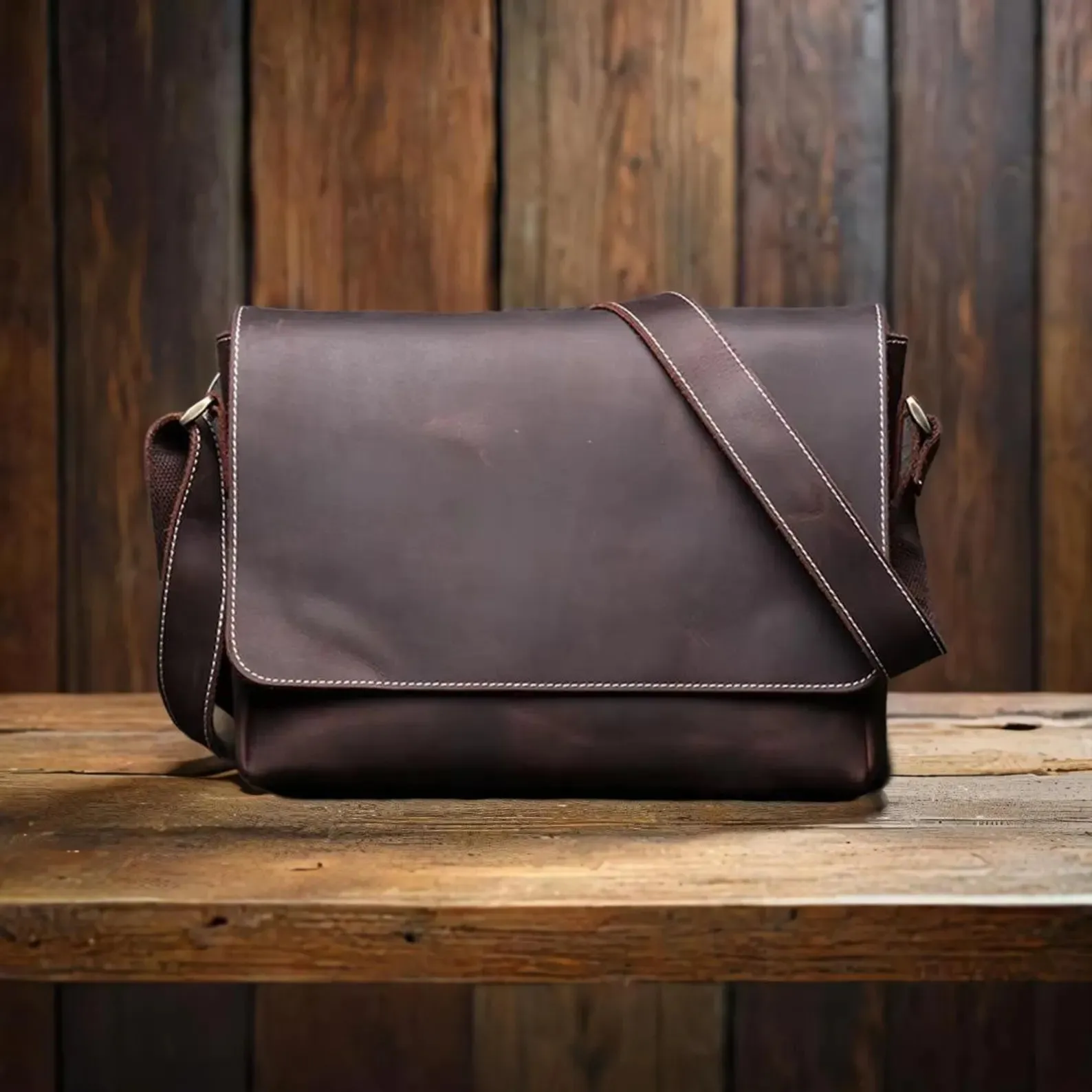 Retro Men's Genuine Leather Shoulder Bag