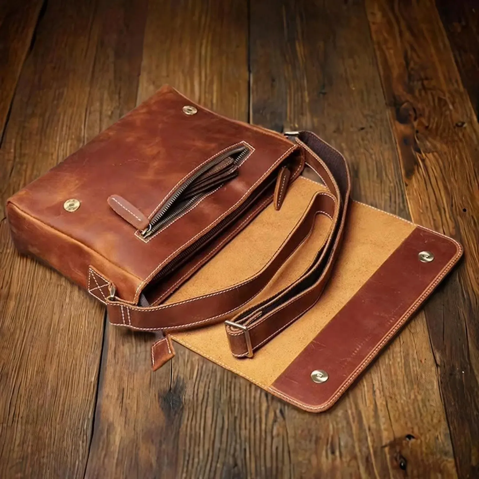 Retro Men's Genuine Leather Shoulder Bag