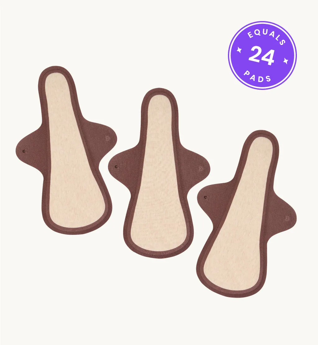 Reusable Pads 3-Pack in Natura (Extra-Long)