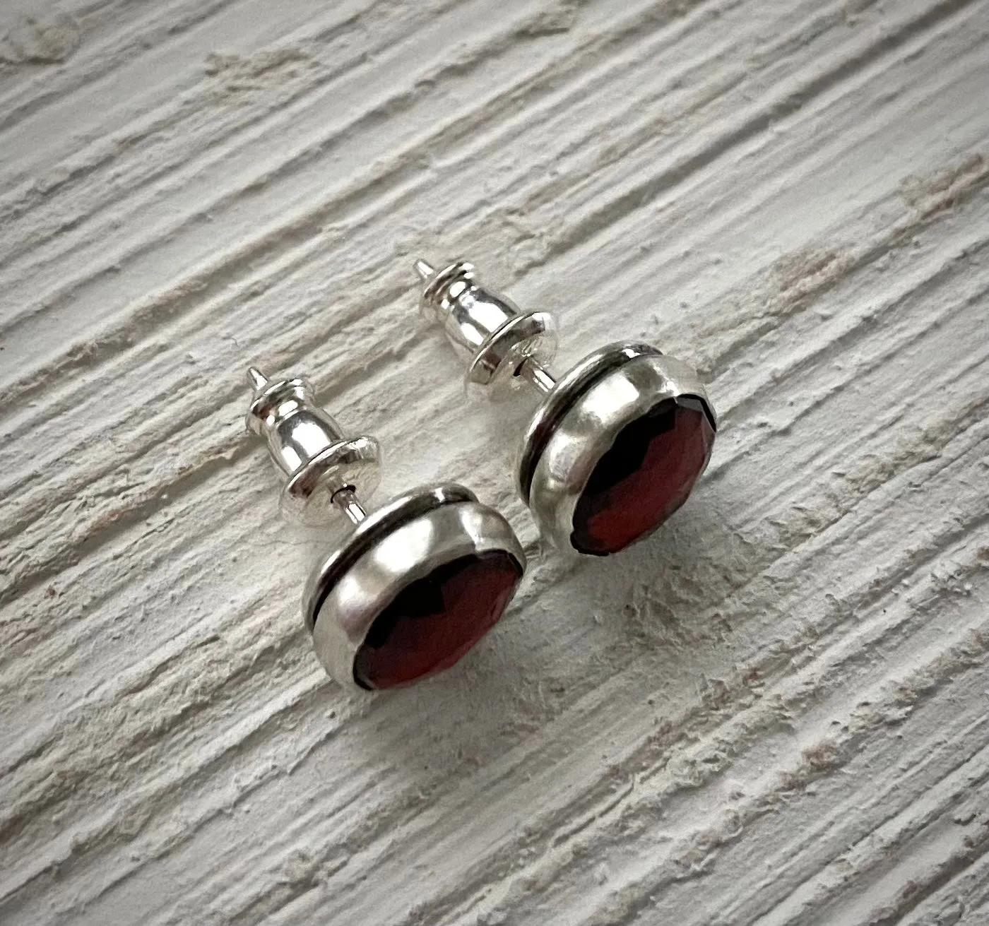 Rhodolite Garnet Stud Earrings