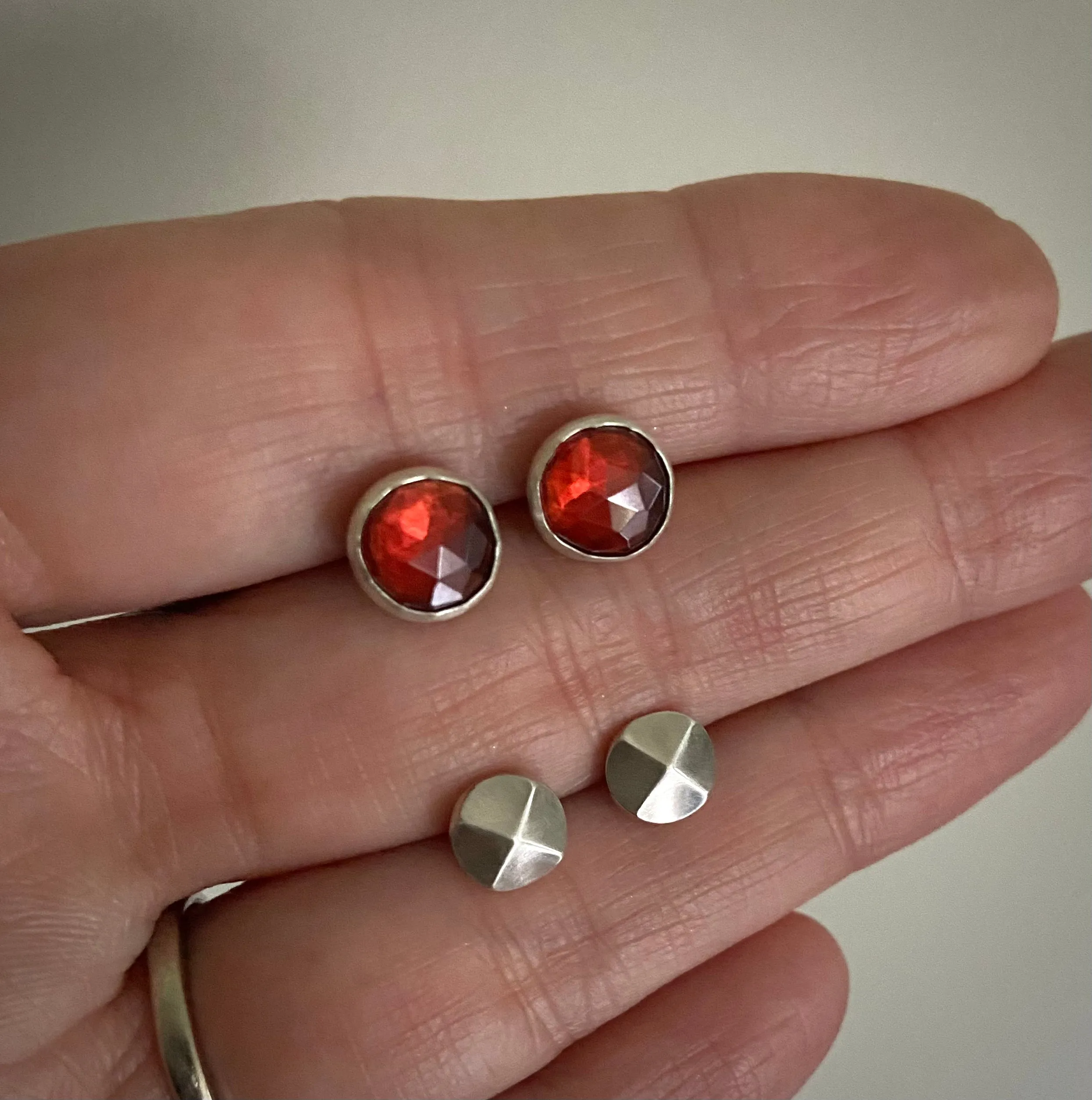 Rhodolite Garnet Stud Earrings