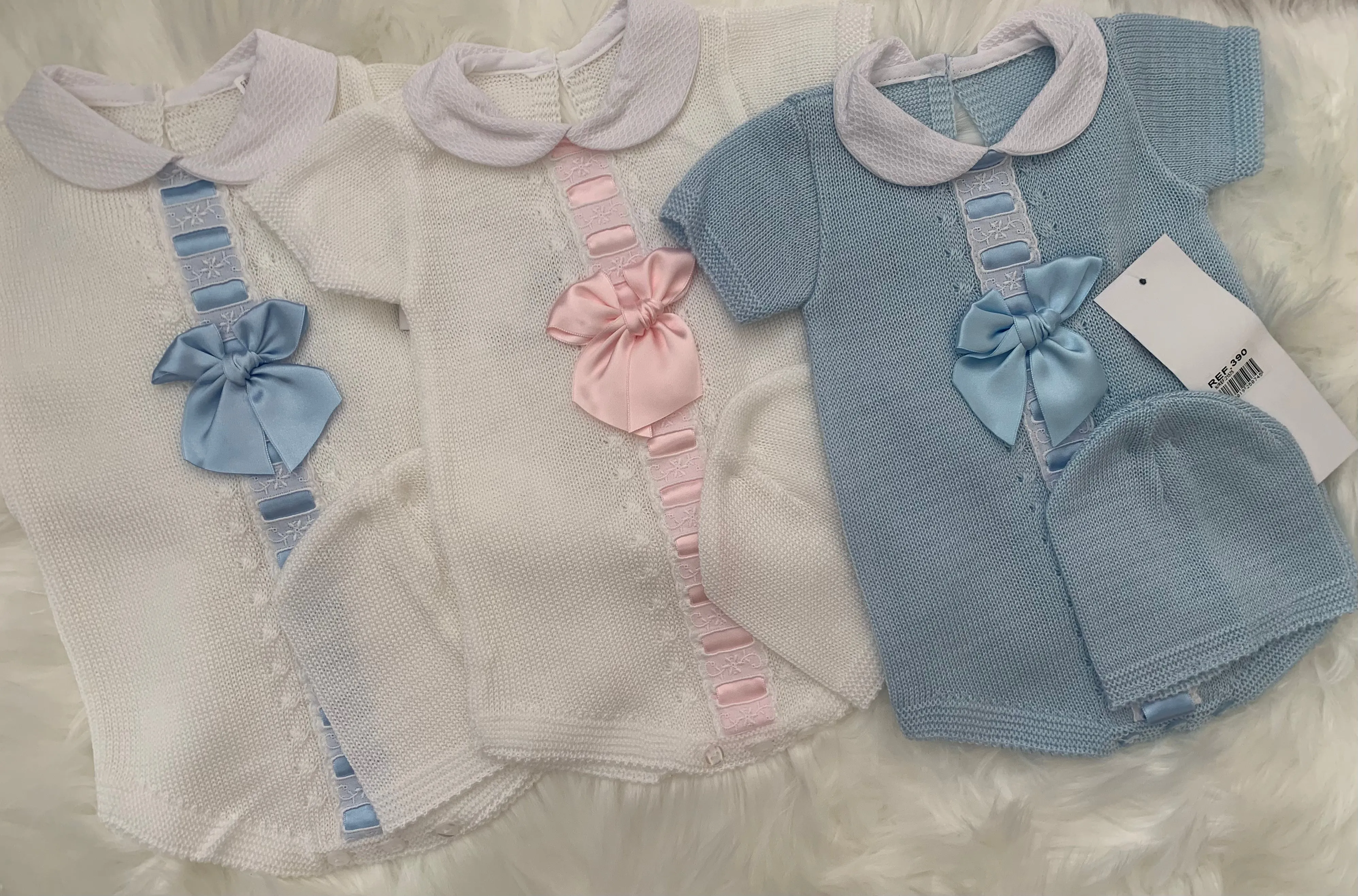 Ribbon Slot Romper and Hat Set