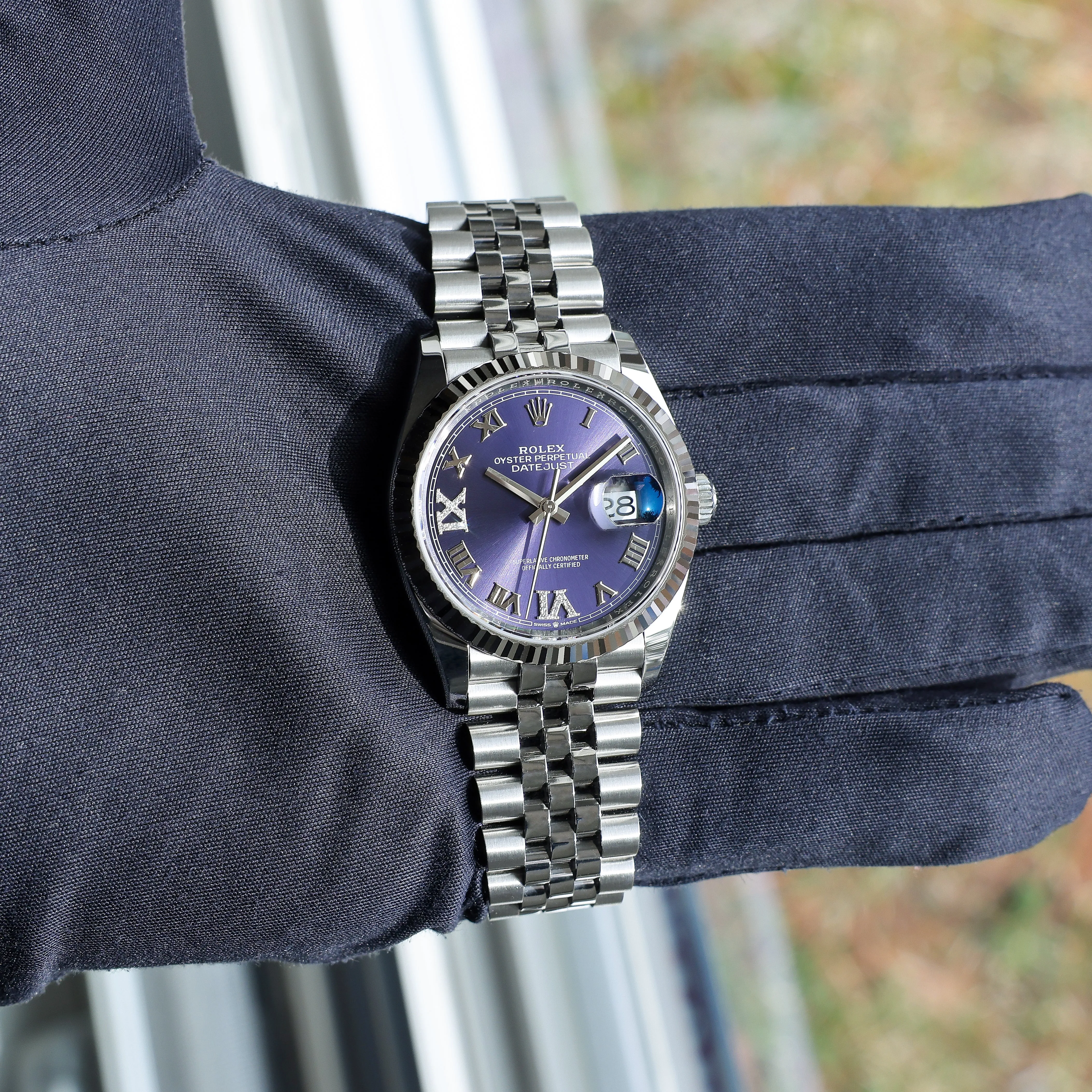 Rolex Datejust 36 mm 126234 Aubergine NEW 2024 VI IX Diamonds Jubilee