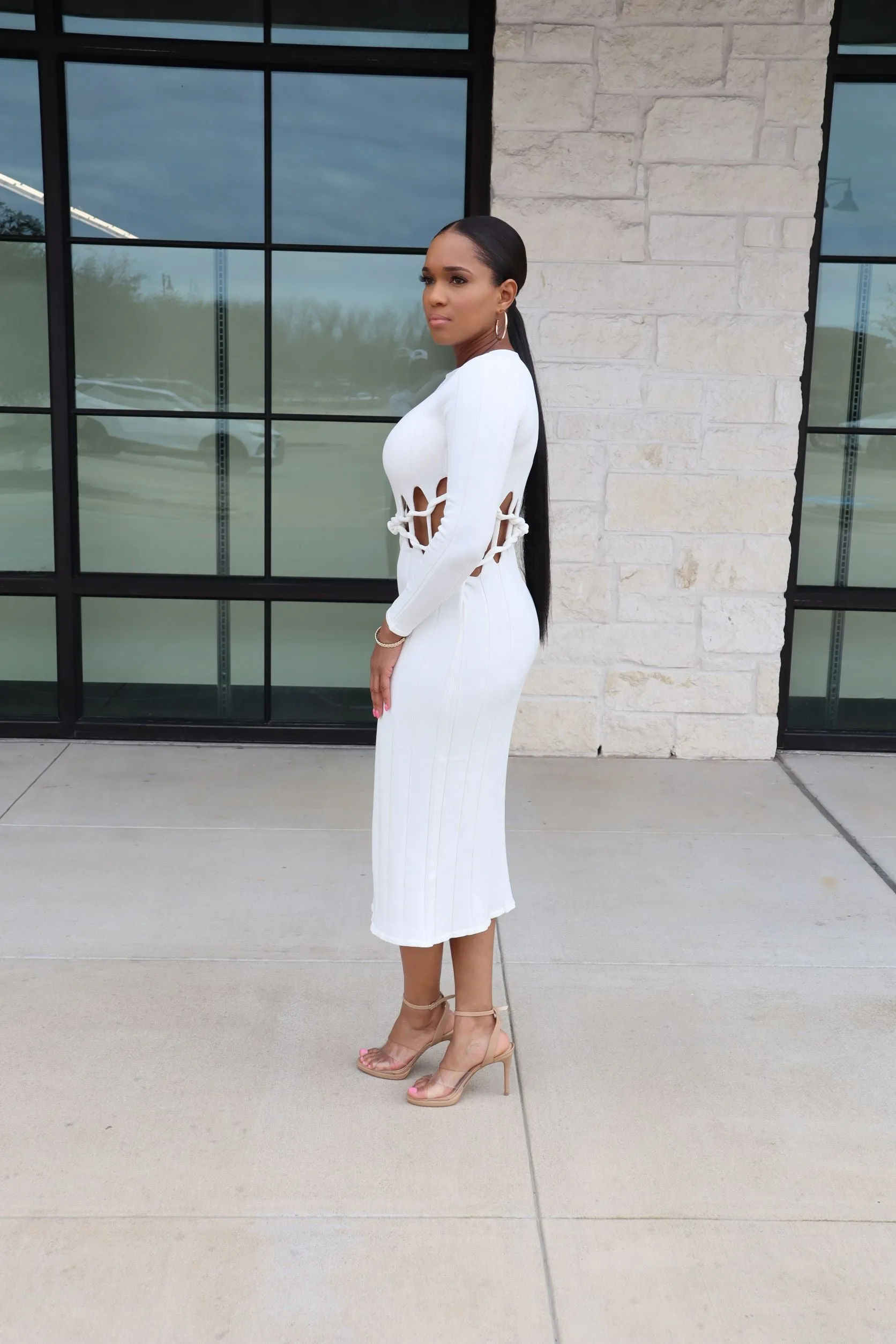 Rope Knit Cutout Dress