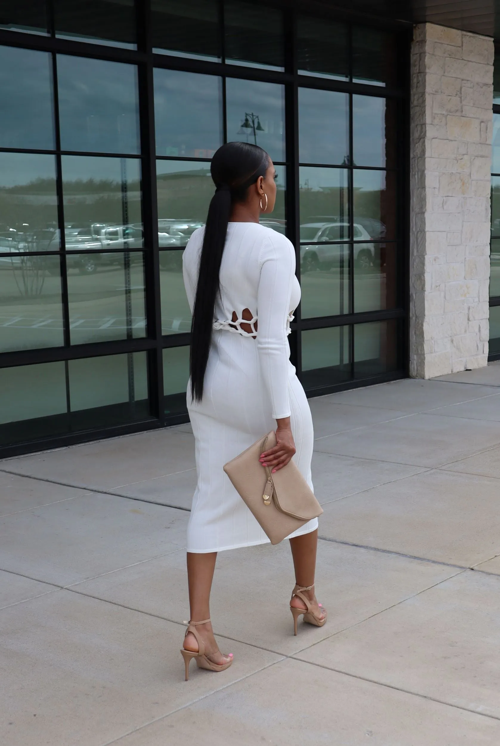 Rope Knit Cutout Dress