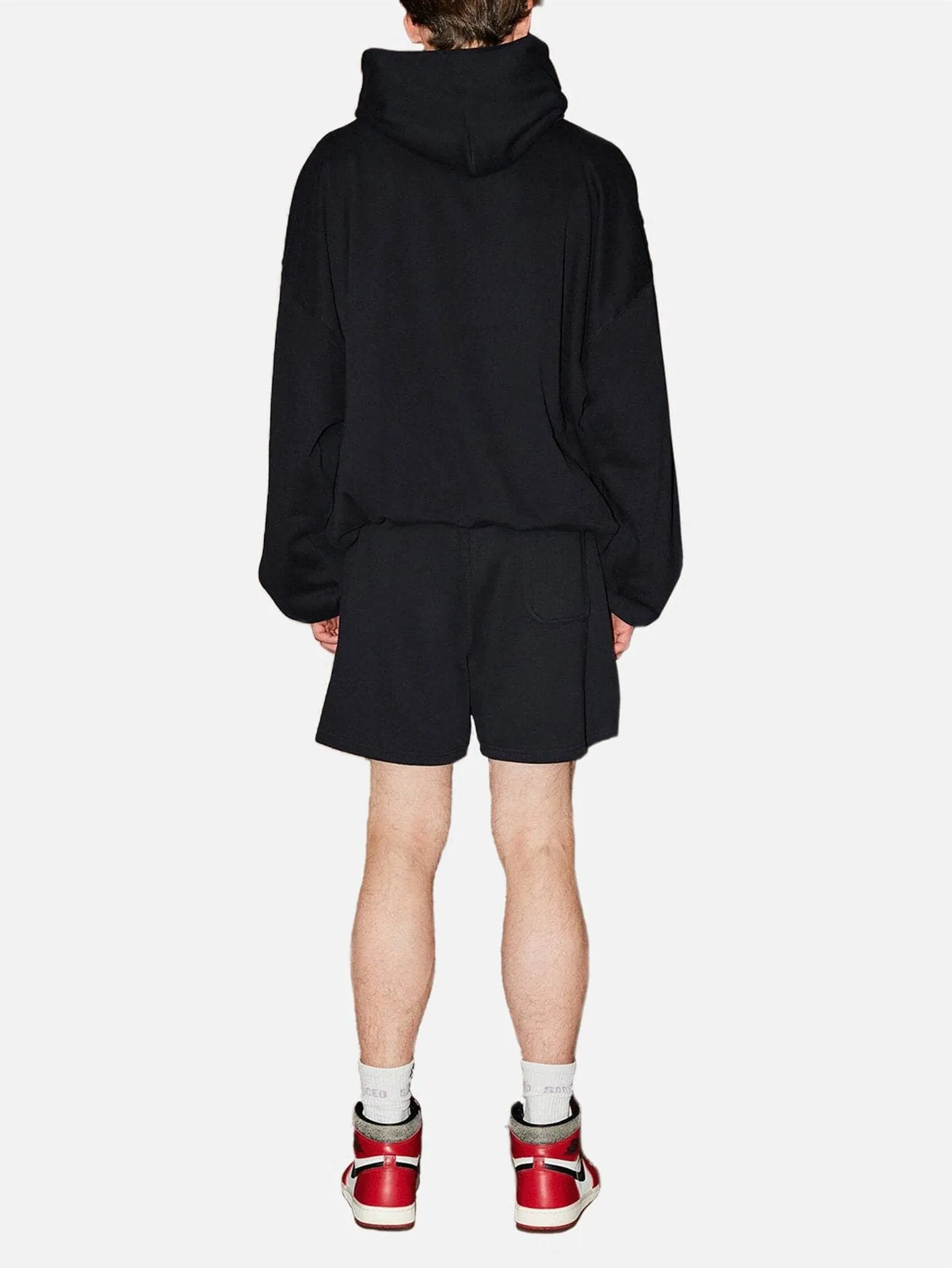 S Logo Double Layer Hoodie - Black
