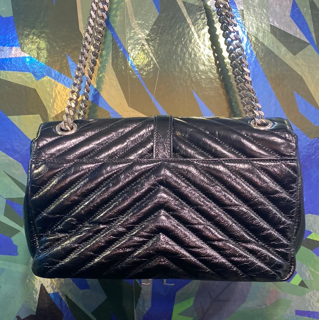 Saint Laurent Monogram Sheepskin College Punk Chain Satchel