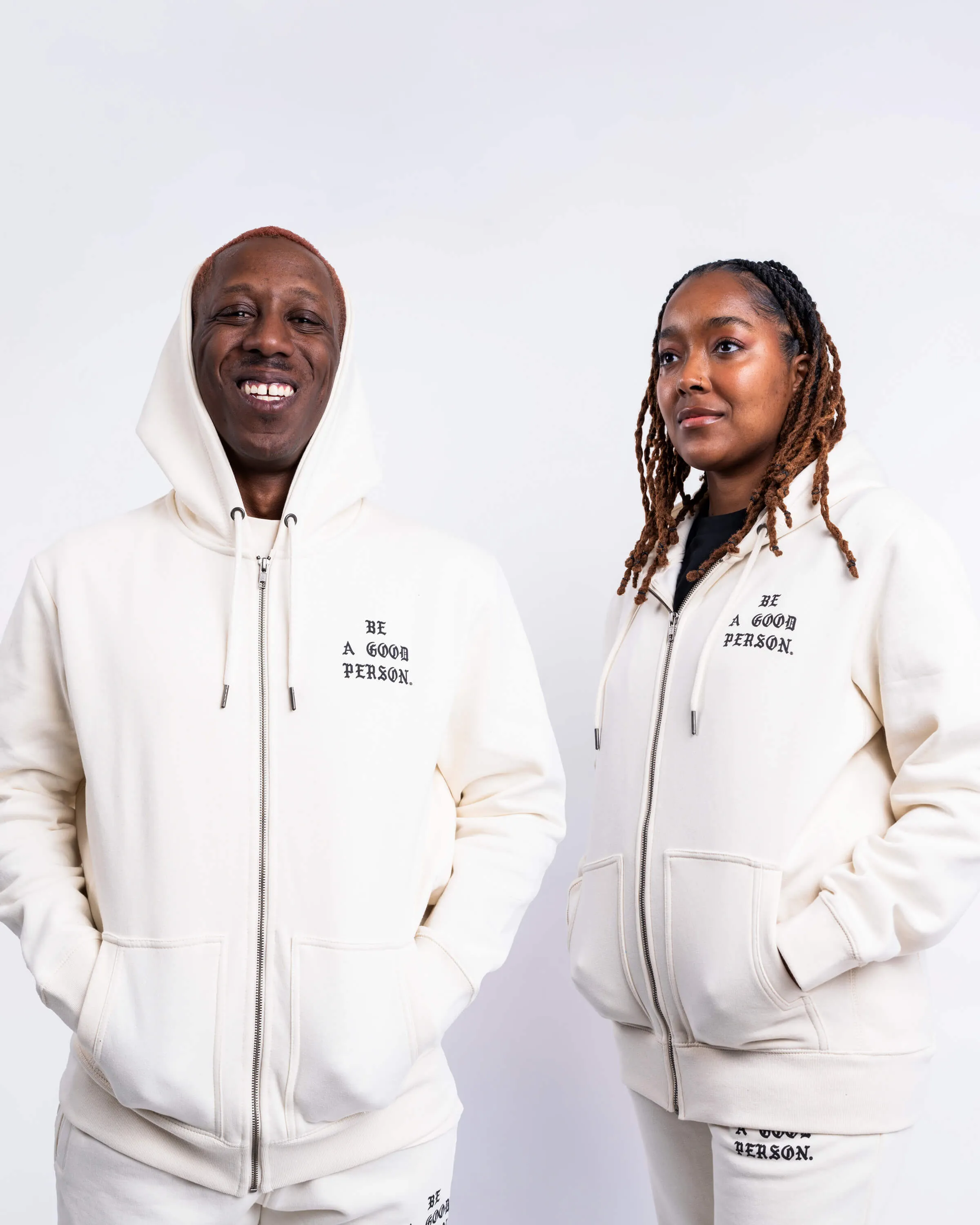 Saint Script Zip Up - Cream