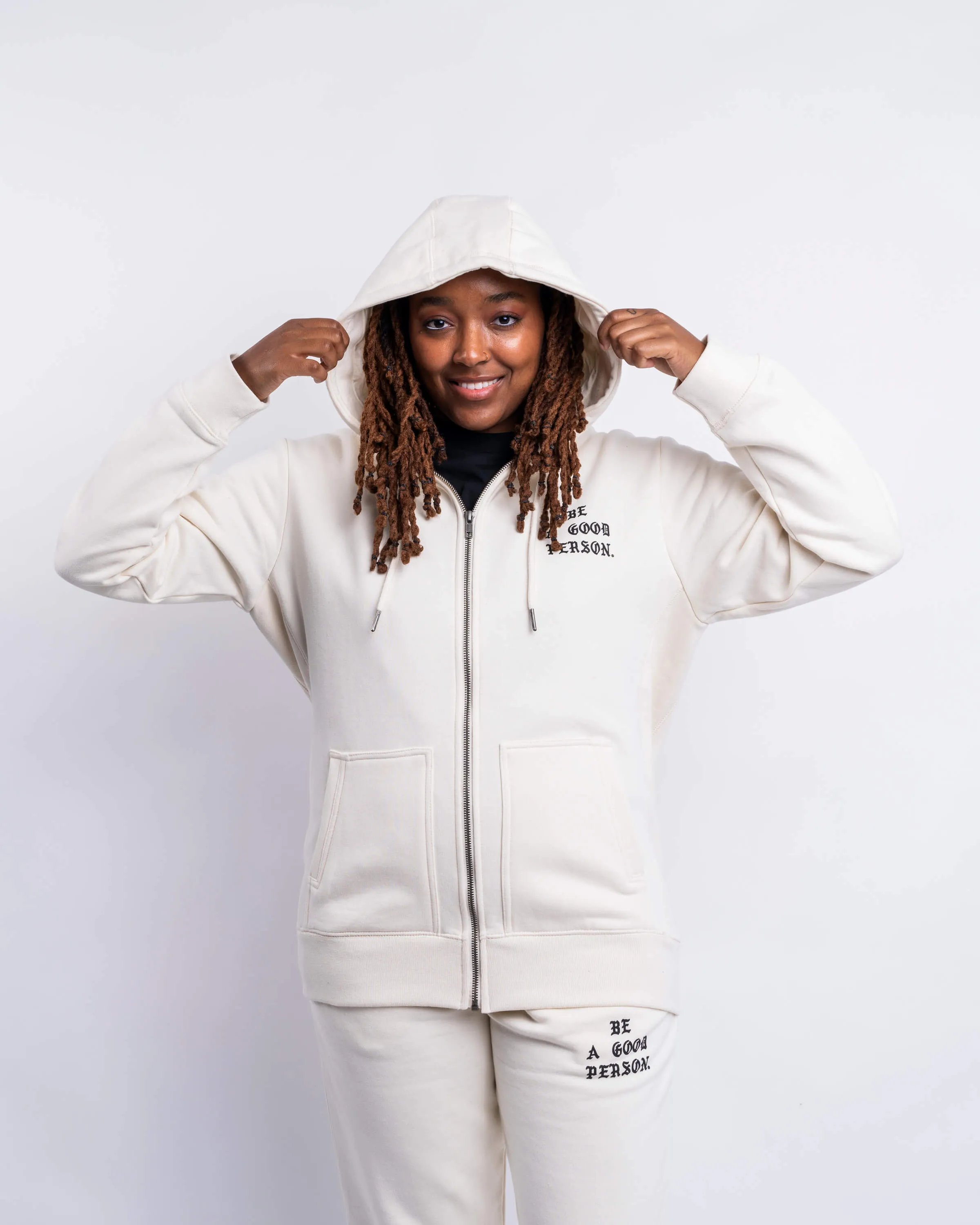 Saint Script Zip Up - Cream