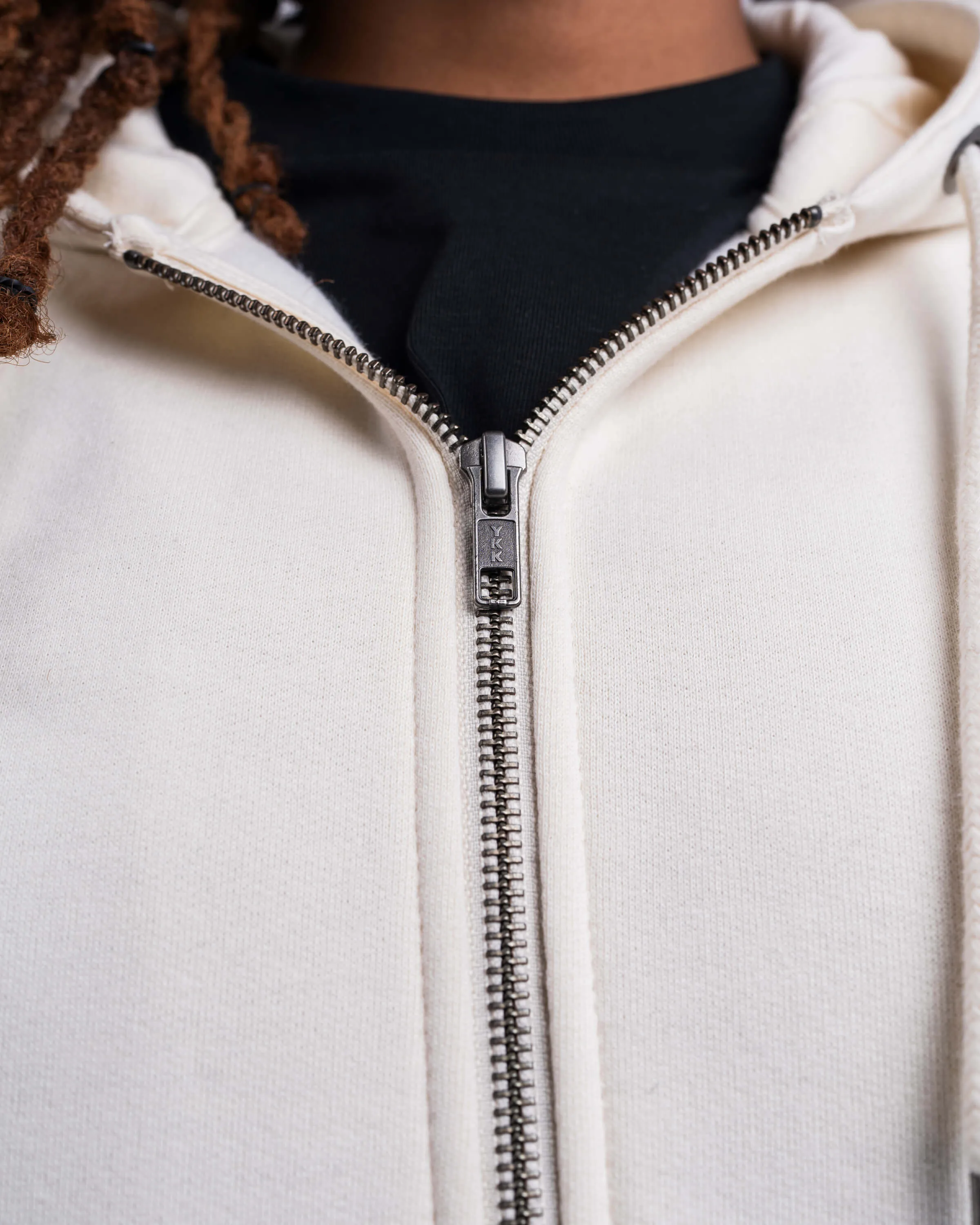 Saint Script Zip Up - Cream