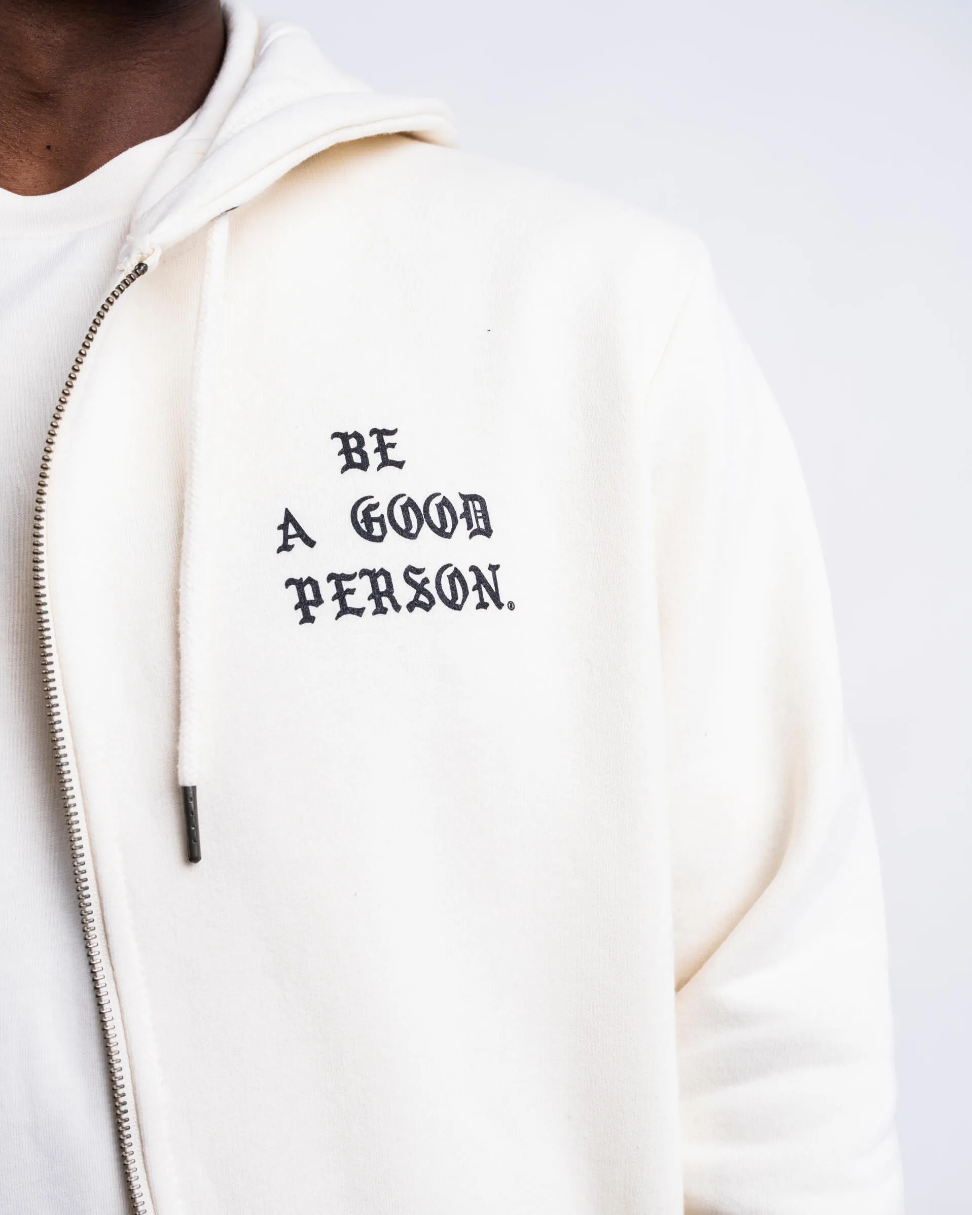 Saint Script Zip Up - Cream