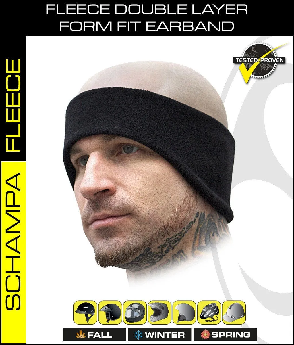 SCHAMPA Fleece Double Layer Form Fit Earband Headband