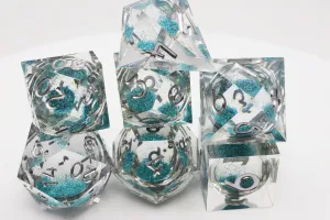 Sharp Edge Liquid Core RPG Dice Set - Sky Blue