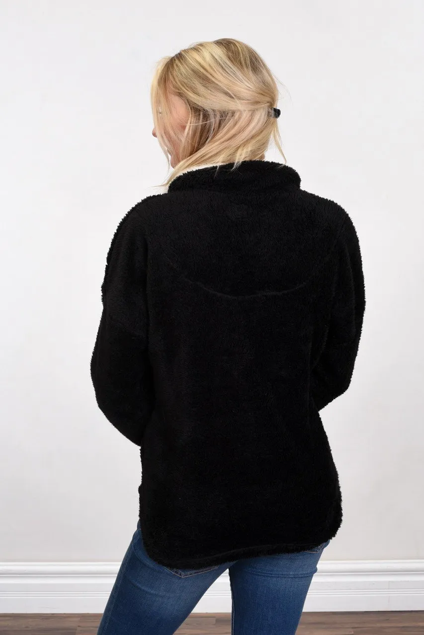 Sherpa Zip Up Jacket ~ Black
